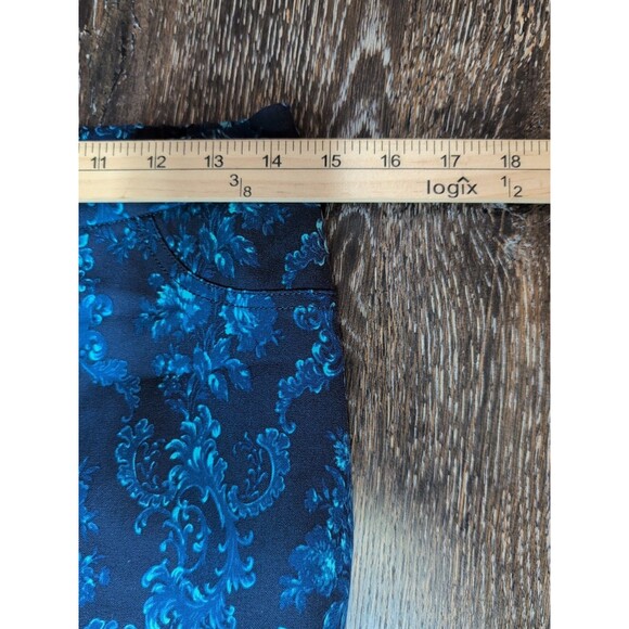 Isaac Mizrahi Live Stretch Pull On Pants Floral Blue Size 10 - Picture 5 of 6